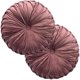 thumbnail image 1 of wonima44 2 Pcs Round Throw Pillows Decorative Pumpkin Velvet Boho Pleated Bed Pillows Back Support for Couch Chair Dorm Car 14.96'' (Blush), 1 of 1