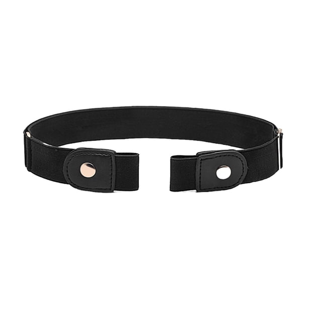 Minnieouse Cinturón elástico para mujer Exquisito de alta Ligero Ocasiones anchas Cómodo Fácil de usar Faja invisible sin hebilla Cinturones Negro Minnieouse AP008678-03