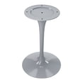 thumbnail image 3 of 40" White And Gray Rounded Marble And Metal Pedestal Base Dining Table, 3 of 3