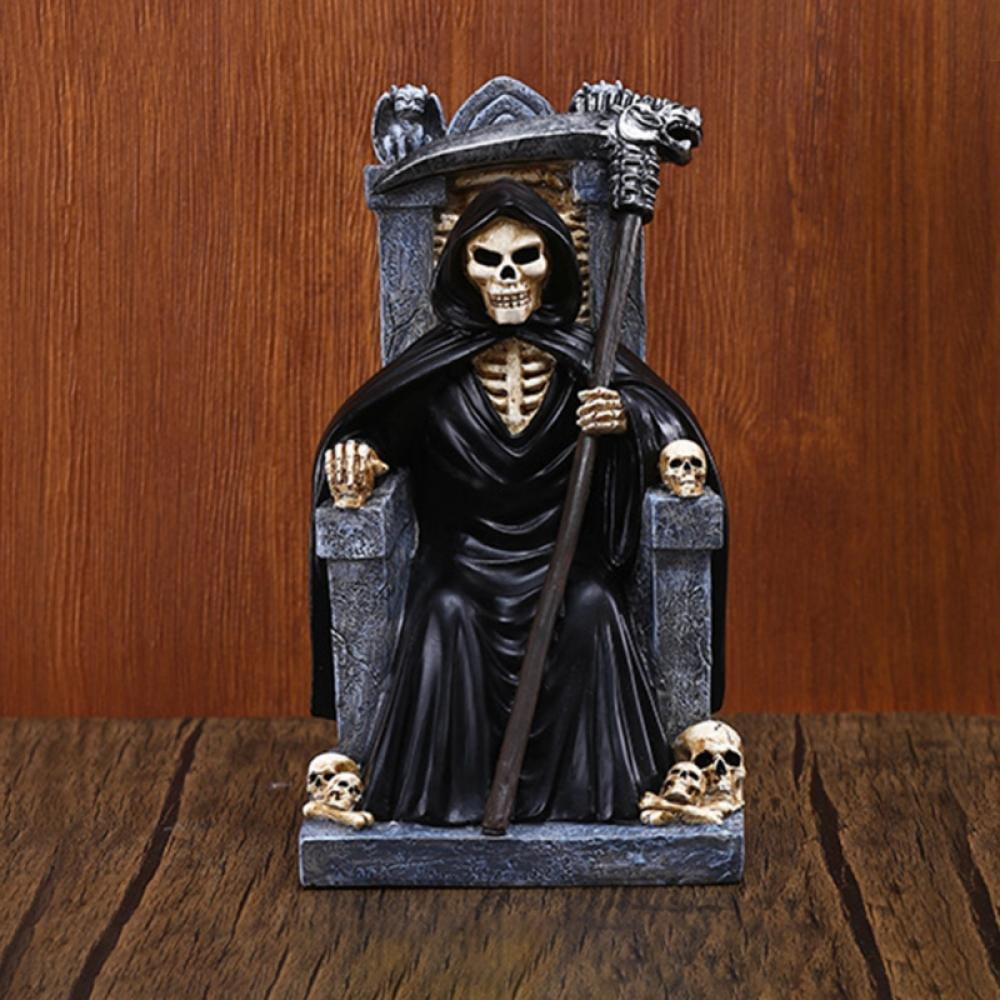 Grim Reaper Angel of Death Wall Hanging Statue Scary Halloween Gothic Decor Art 
