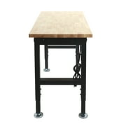 Frontier 48-inch Heavy-Duty Workbench with Adjustable Height, Wood Worktop, Steel Frame