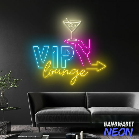 Handmadetneonsign Vip Lounge Neon Sign, Luxurious Led Wall Light For Bars & Nightclubs 132473