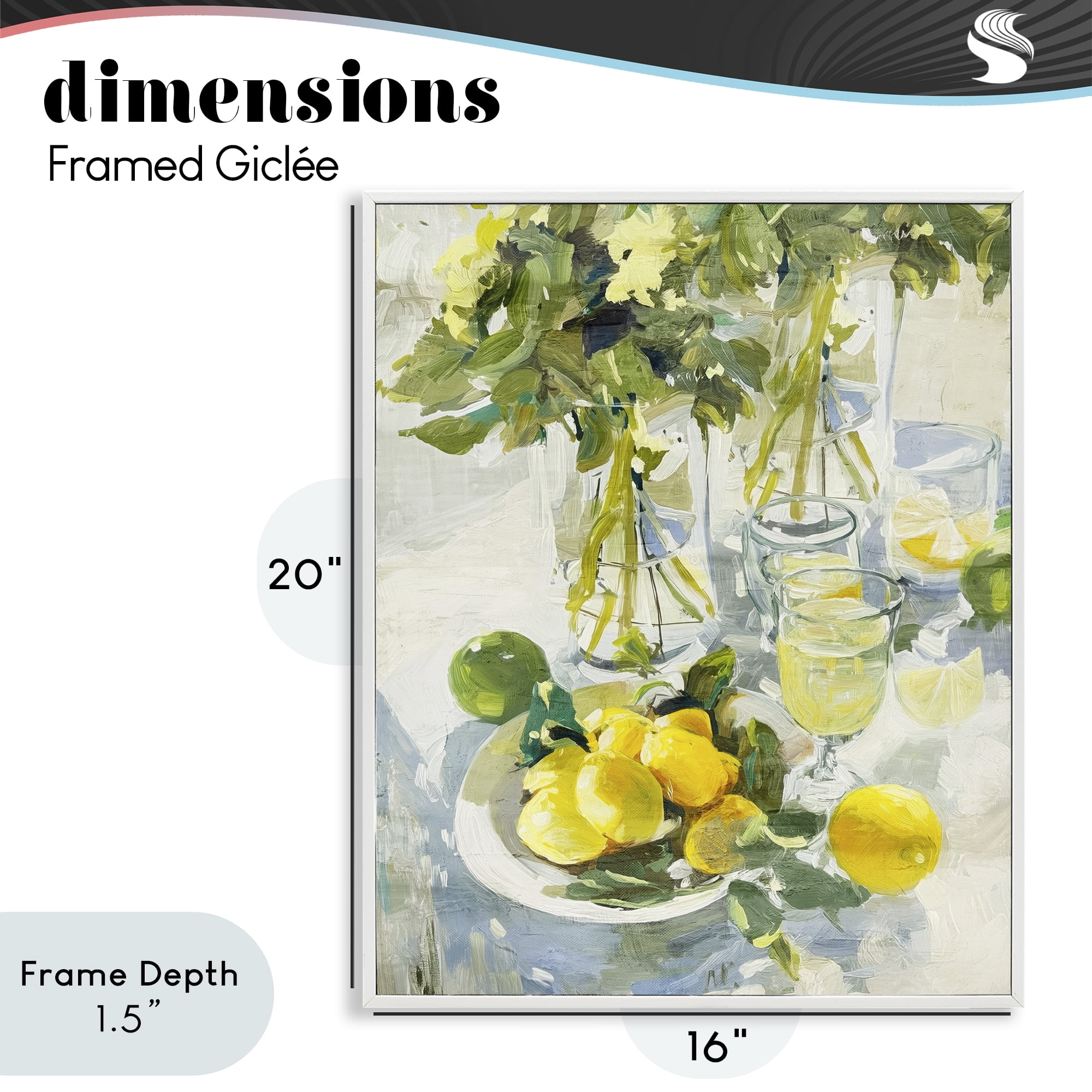 Stupell Industries Fresh Kitchen Lemons Spread White Framed Giclee Art, design by Annabelle Hall