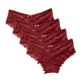thumbnail image 1 of Hvobtty Culottes en Dentelle pour Femmes, Lingerie String en Dentelle, 4 Pcs, 1 of 3