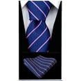 thumbnail image 2 of Scott Allan Necktie Set | Navy Blue Pink Tie and Pocket Square | Conjunto de corbata para hombre, 2 of 5