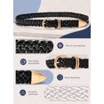 thumbnail image 4 of Punplita Women’s Braided Belt Black Belt for Jeans Woven Waist Belt for Casual, 4 of 5