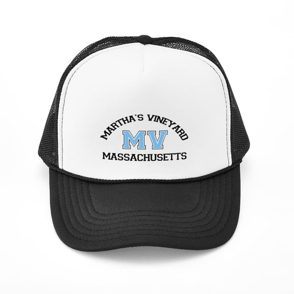 CafePress - Martha's Vineyard MA Map Design. - Adjustable Unisex Printed Trucker Hat with Mesh Back