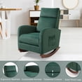 thumbnail image 3 of AVAWING Mid-Century Nursery Rocking Chair Upholstered Velvet High Back Arm Chair, Adult, Green, 3 of 8