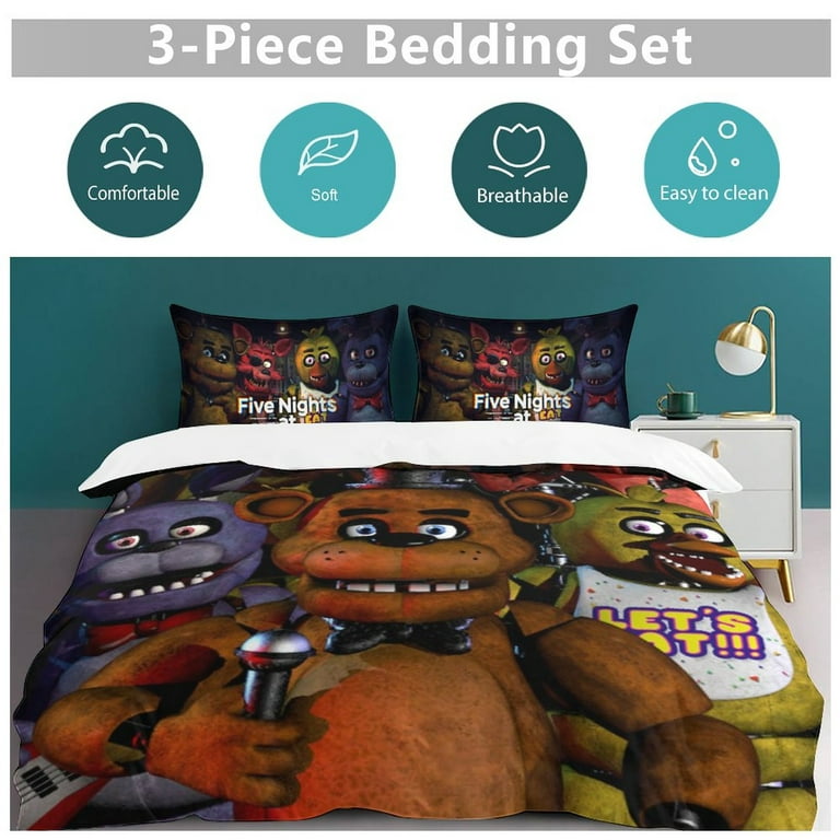 FNaF Bedding Set Horror Game FNaF World Quilt Set Comfortable Soft Bre