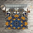 thumbnail image 2 of Ambesonne Ethnic Quilted Coverlet 3 Pcs, Floral Mandala Motif, Queen Size, Blue Orange Purple, 2 of 2