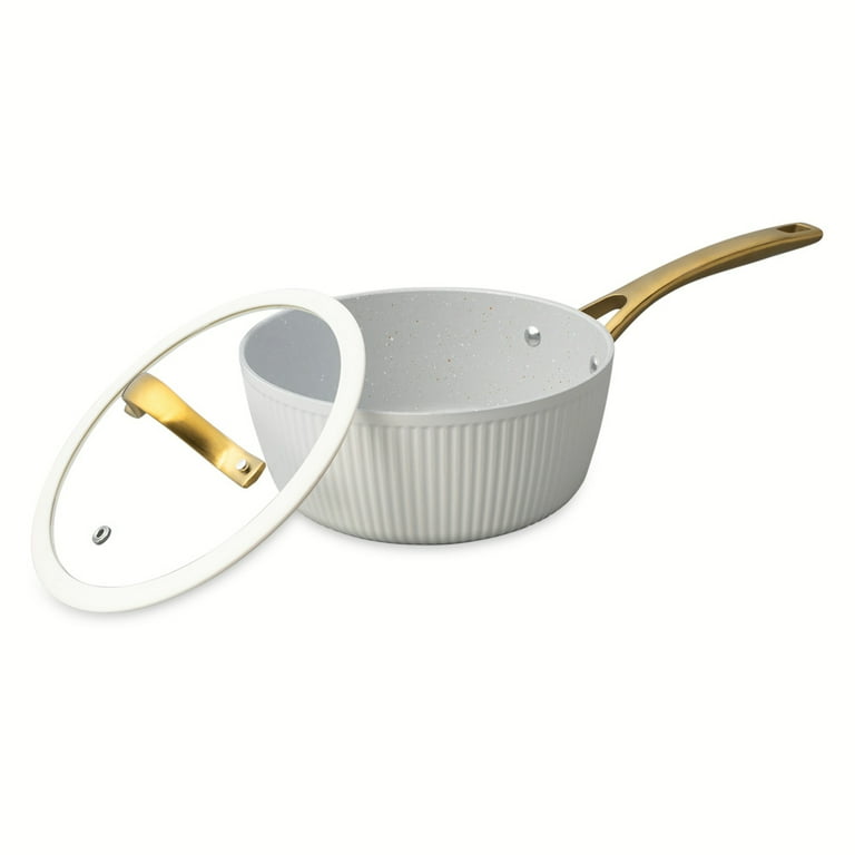 Thyme & Table 2.5-Quart Ceramic Non-Stick Ribbed Saucepan photo 1