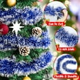 thumbnail image 2 of 50FT Christmas Tinsel Garland Blue Garland for Christmas Tree Decorations, Xmas Tinsel Garlands for Decoration Indoor Outdoor Party Supplies Holiday Decor(Blue and Silver), 2 of 8
