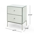 thumbnail image 5 of Roomfitters 19.75'' Mirrored Nightstand, Mirrored Bedside Table with 2 Drawers, Stylish Accent Furniture for Bedroom or Office, Modern Nightstand for Living Room with Ample Storage, 5 of 5