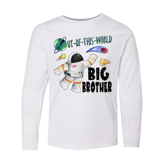 Inktastic Out of This World Big Brother Astronaut in Space Long Sleeve Youth T-Shirt