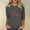Gray, variant on Oplxuo 3/4 Sleeve Tops for Women Cowboy Style Crewneck Loose Blouse Vintage Western Graphic Pullover Casual Tunic T-Shirts
