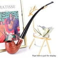 Fymlhomi Bent Pipe Stem Replacement with Horn Ring for Briar Rosewood Ebony wooden Tobacco Pipe