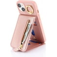 thumbnail image 5 of iPhone 15 Case with Card Holder for Women, iPhone 15 Phone Case Wallet with Strap Credit Card with Kickstand Zipper Case for iPhone15 - Rose Gold, 5 of 12