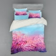 thumbnail image 2 of Ambesonne Japanese Bedding Set 3 Pcs, Cherry Spring Theme, Twin XL, Purple Pale Blue, 2 of 3