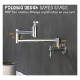 thumbnail image 3 of Polishing Folding Pot Filler Solid Brass Wall Mounted Kitchen Sink Faucet Tap With 360 Degree Rotation Spout, 3 of 11