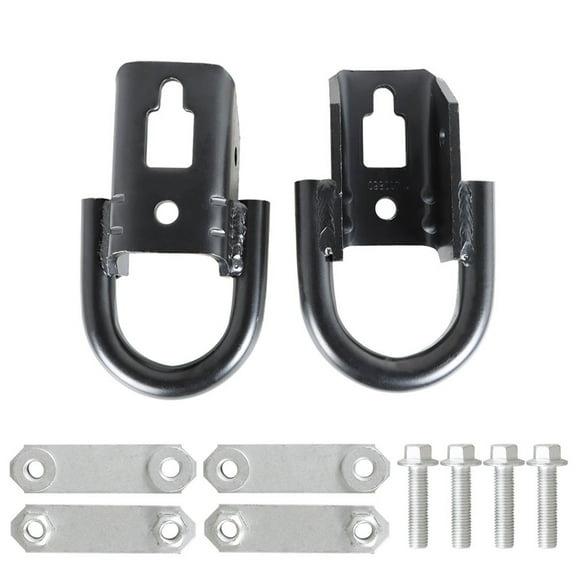 LABLT Pair Black Front Tow Hooks Set with Hardware Replacement for Ford F-150 2009-2021 Replacement for Ford Expedition 2007-2015