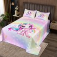 thumbnail image 2 of Erosebridal Pink Unicorn Bedspread Sets King Size, Initial R Letter Bed Quilt, Flower Decor 3 Pieces, 2 of 5