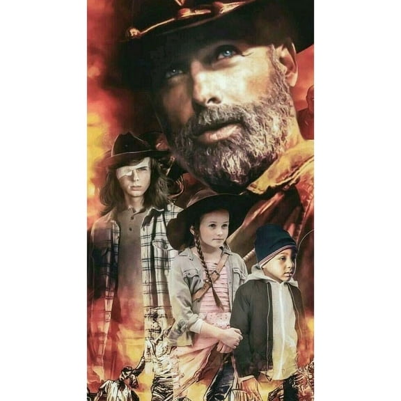 Adult DIY 5D Diamond Painting Kit, The Walking Dead Series Art Round Diamond, Full Diamond Diamond Embroidery Kit, Mosaic Cross Stitch Craft Home Wall Decoration