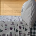 thumbnail image 2 of Northern Exposure Sheet Set King 4 Piece Printed Bed Sheet, Super Soft Polycotton Easy Care Fitted Flat Bedding Sheets & Pillowcases for Bedroom (White), 2 of 5