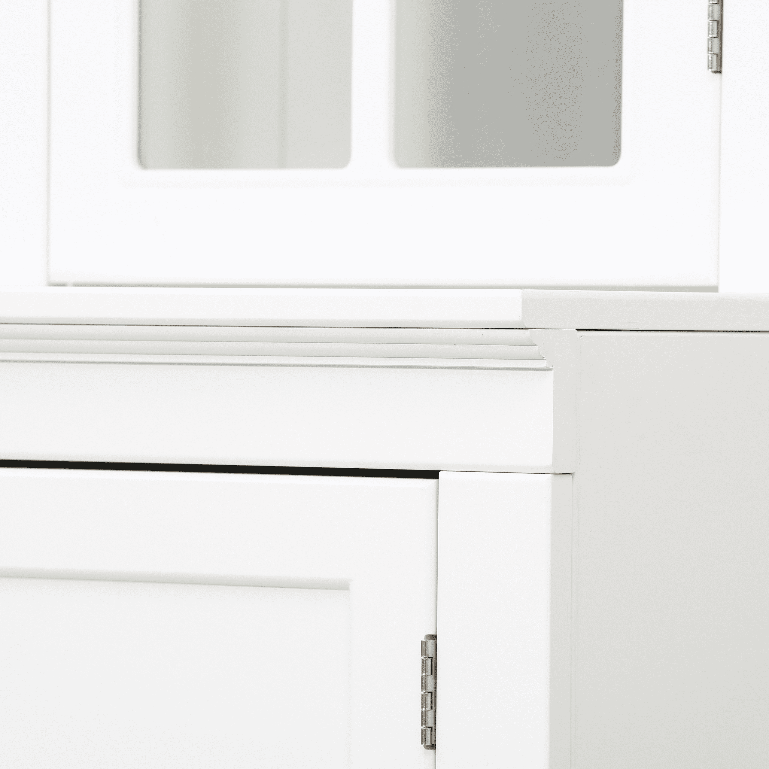 75" Tall Pantry Cabinet, Modern Kitchen Hutch with 4 Doors, Adjustable Shelves, Countertop, Wood Display Cabinet, Cupboard for Living Room, Hallway