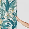 thumbnail image 3 of Orinice  Navy Blue Shower Curtain,Trendy Exotic Flowers Bird Paradise and Tropical Plants Blue Color Scheme Palm Shower Curtains for Bathroom with 12 Hooks, 36x72, 3 of 7