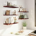 thumbnail image 5 of Fairy Floating Shelves, Rustic Wood Wall Storage Shelves Set of 5, 15.7in x 4.7in x 0.6in, Walnut Red Brown, 5 of 7