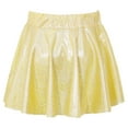 thumbnail image 2 of YONGHS Girl's Shiny Metallic Skater Skort Dance Athletic Pleated A-Line Mini Scooter Skirt Gold 10-12, 2 of 7