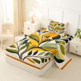 thumbnail image 2 of Castle Fairy Mid-Century Floral Twin Sheet Sets 3pcs for Teens, Abstract Print Bedding for Bedroom, Green Orange, 2 of 6