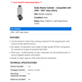 thumbnail image 2 of Brake Master Cylinder - Compatible with 2006 - 2007 Jeep Liberty, 2 of 2