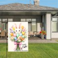 thumbnail image 3 of Easter Bunny With Flowers And Eggs Garden Flag For Home Outdoor Garden Yard Decor 12x18 Inch, 3 of 5