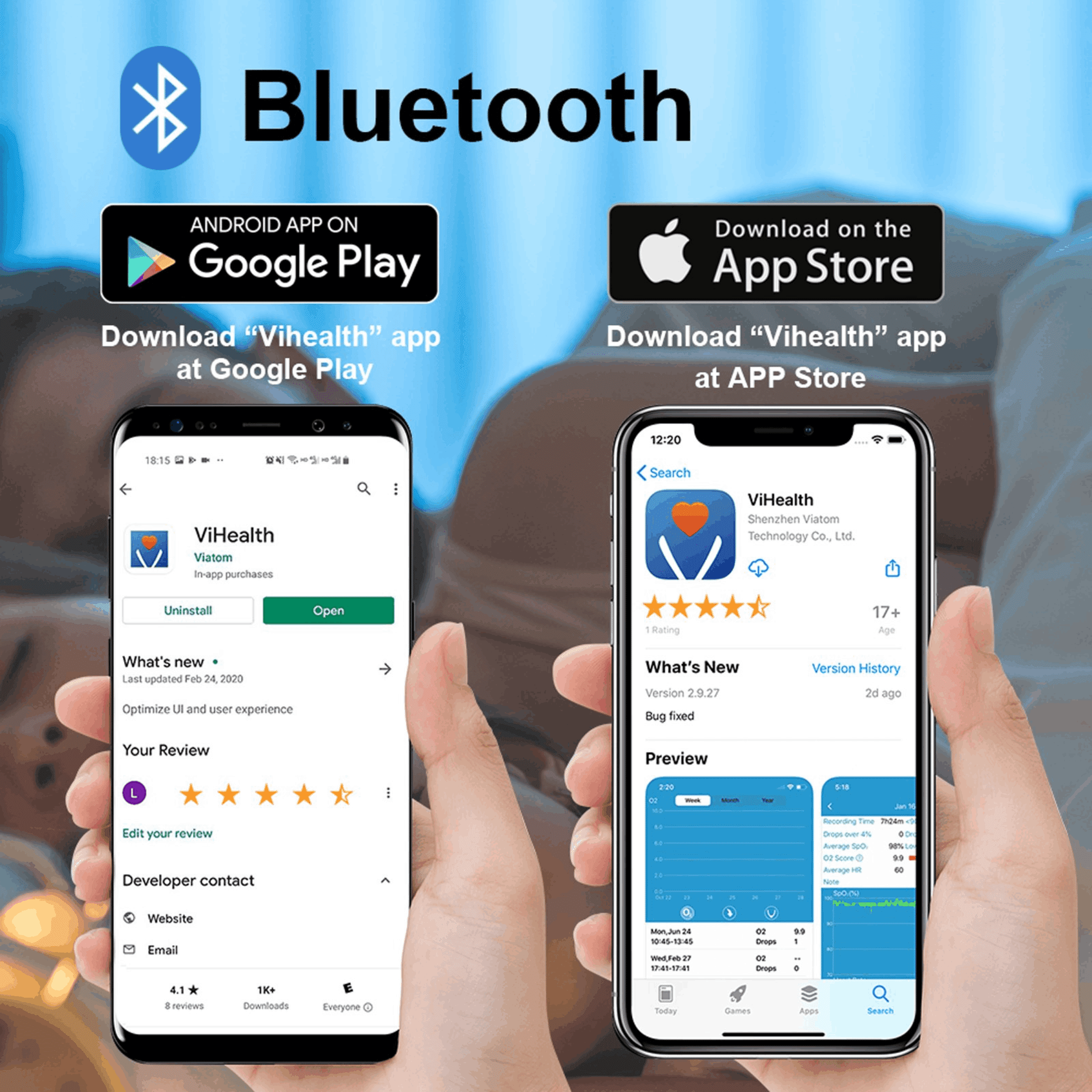 Wellue Bluetooth Pulse Oximeter with App, Fingertip Blood Oxygen Saturation & Pulse Rate Monitor, Fast 8s Reading, OLED Display, Trend Tracking & PDF Reports