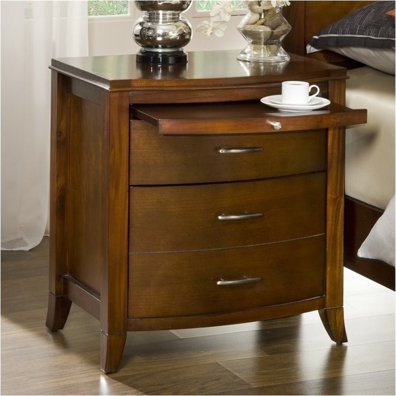 Bowery Hill Charging Station Nightstand In Cinnamon Walmart Com Walmart Com