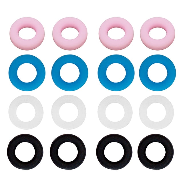 16 pares de gafas de silicona antideslizantes Gancho para la oreja Anillos de soporte de montura de gafas suaves (azul cielo rosa blanco para cada 4 pares)