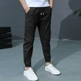 thumbnail image 4 of Boys Dress Pants School Uniform Pants Elastic Waist Cargo Pants Kids Stretch Pull-On Pants with Deep Pockets (Sizes 4-13)​, 4 of 8
