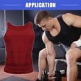 thumbnail image 2 of Vocoste Men Body Slimming Tummy Shaper Control Underwear Stretch Shapewear Waist Girdle Shirt Nylon L Red, 2 of 7