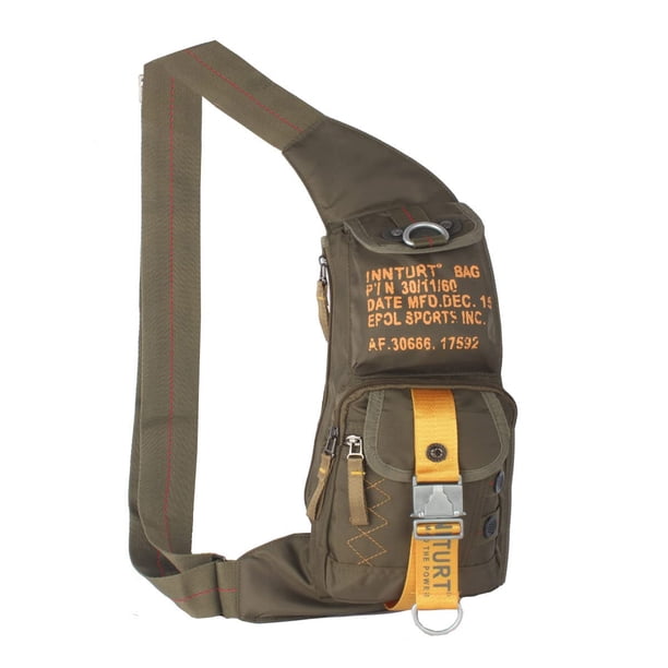 Mochila bandolera INNTURT Daypack para el pecho, mochila tipo bandolera, color verde militar