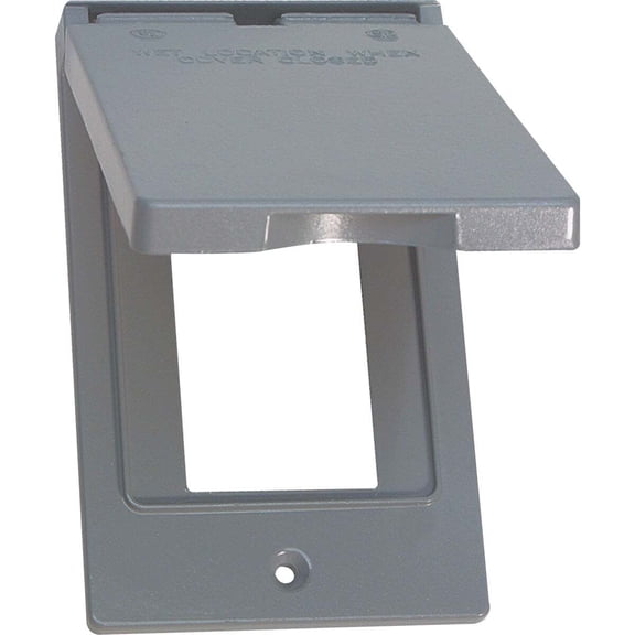 Southwire Single Gang Vertical Gray Weatherproof GFCI Cover WCV1GFI-UPC