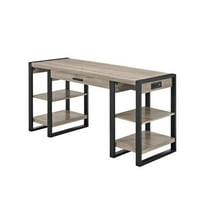 Scranton & Co 60" Storage Desk in Driftwood and Black
