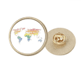 thumbnail image 1 of Global Map Lgbt Rainbow Wordcloud Round Metal Golden Pin Brooch Clip, 1 of 3