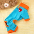 thumbnail image 2 of Winter Dog Pajamas, Super Soft Sherpa Lined Bodysuit with Harness Access, Snug and Warm for Small Breeds Like Chihuahuas on Winter Walks. Blue S, 2 of 5