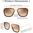 thumbnail image 5 of FEISEDY Retro 70s Aviator Sunglasses Tony Sunglasses Trendy Women Square Sun Glasses B2510, 5 of 14