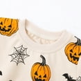 thumbnail image 5 of HILEELANG Toddler(18M-7T) Halloween Pullover – 100% Cotton Pumpkin and Bat Print Fall Sweatshirt for Boys Girls 3 years old, 5 of 6