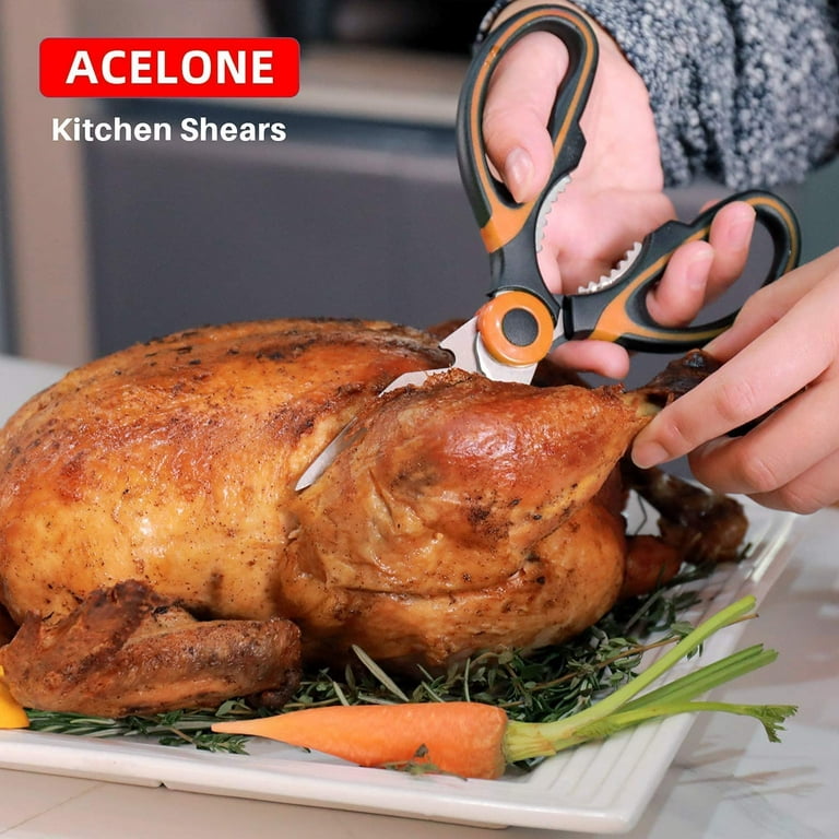 Acelone Kitchen Shears,Kitchen Scissors Heavy Duty Meat Scissors Poultry Shears, Dishwasher Safe Food Cooking Scissors All Purpose Stainless Steel