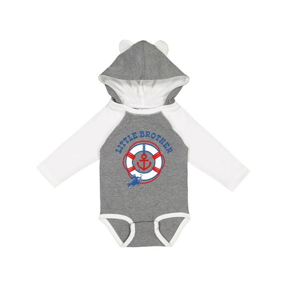 Inktastic Nautical Little Brother Boys Long Sleeve Baby Bodysuit