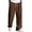 Brown-#011, variant on Mens Linen Cotton Pants Drawstring Waist Lightweight Baggy Sweatpants Loose Fit Beach Travel Straight Leg Pants With Pockets