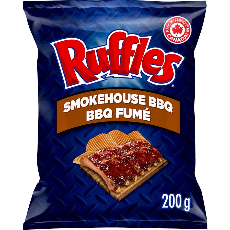 Bbq Rufflees Ruffles Smokehouse BBQ Flavoured Potato Chips - Walmart.ca